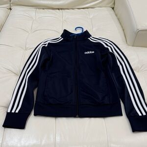 Classic Adidas Dark Blue Jacket with White Accents
